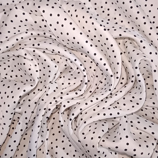 Classic (Black) Polka Dots Print On Twill Satin (SS24) TSPS20