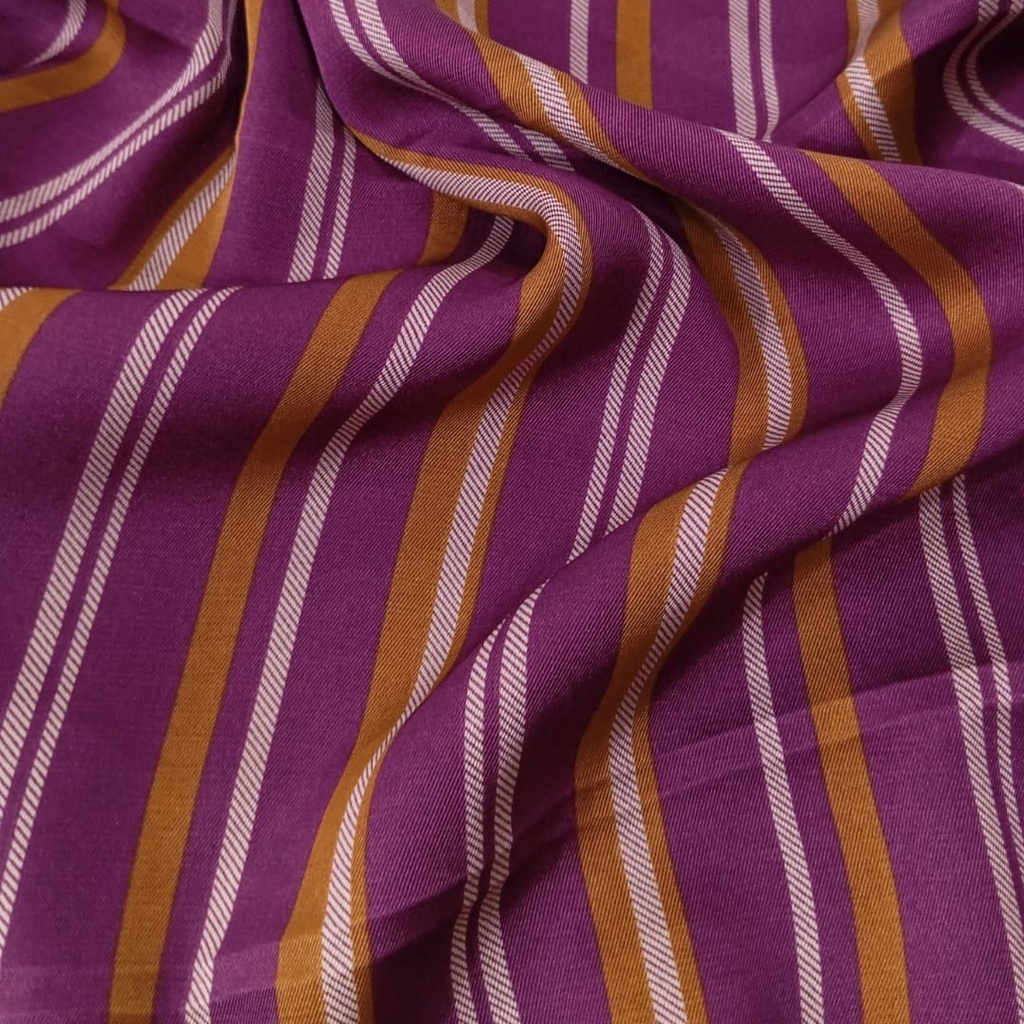 Multicolor Stripes Print On Twill Satin (SS24) TSPS09