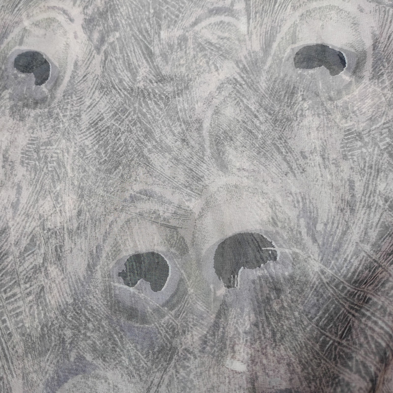 Peacock Fur Print On Flat Chiffon FCPS137