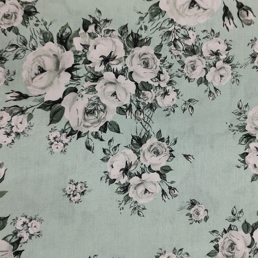 White Rose Garden Print On Parsi Boski S24 PBPS42