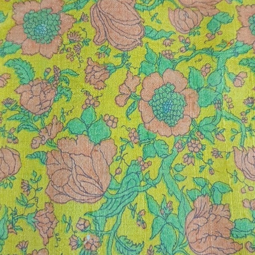 Yellow Base Print On Dupion Silk
