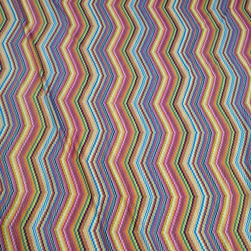 Tribal Chevron (Orange) Print On Viscose Knitted  S24 VKPS14