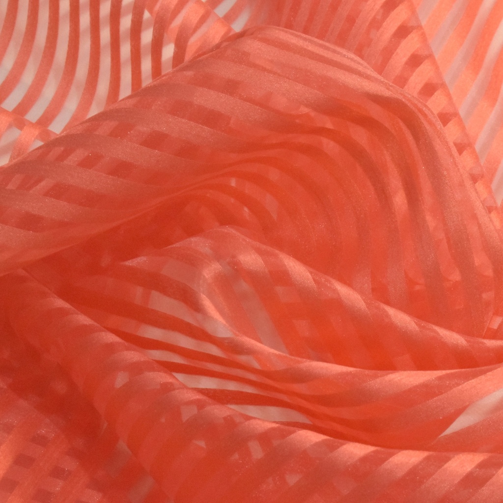 Satin Organza Stripes Dyed Fabric