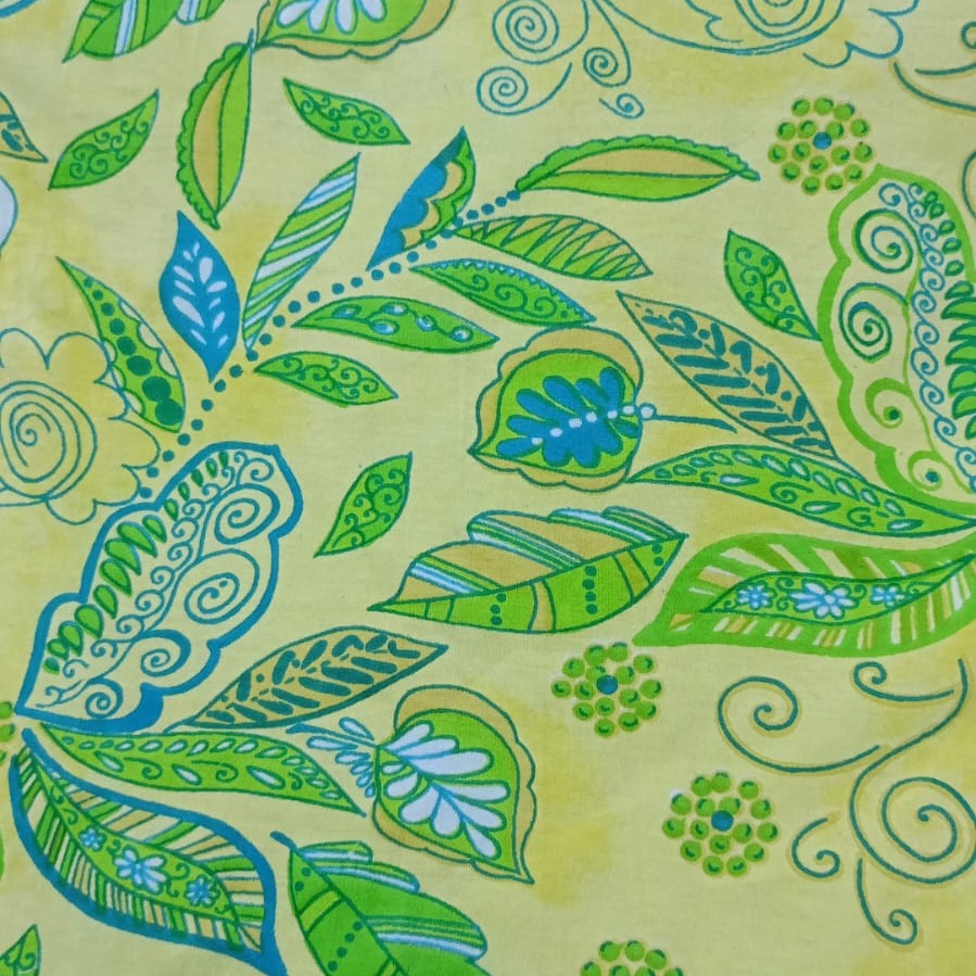 Leafy Print On Cotton Knitted CKPS01