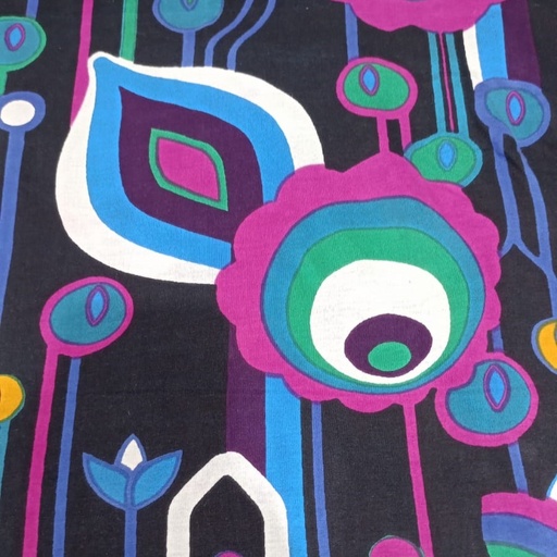 Black Base Eye Print On Cotton Knitted CKPS07