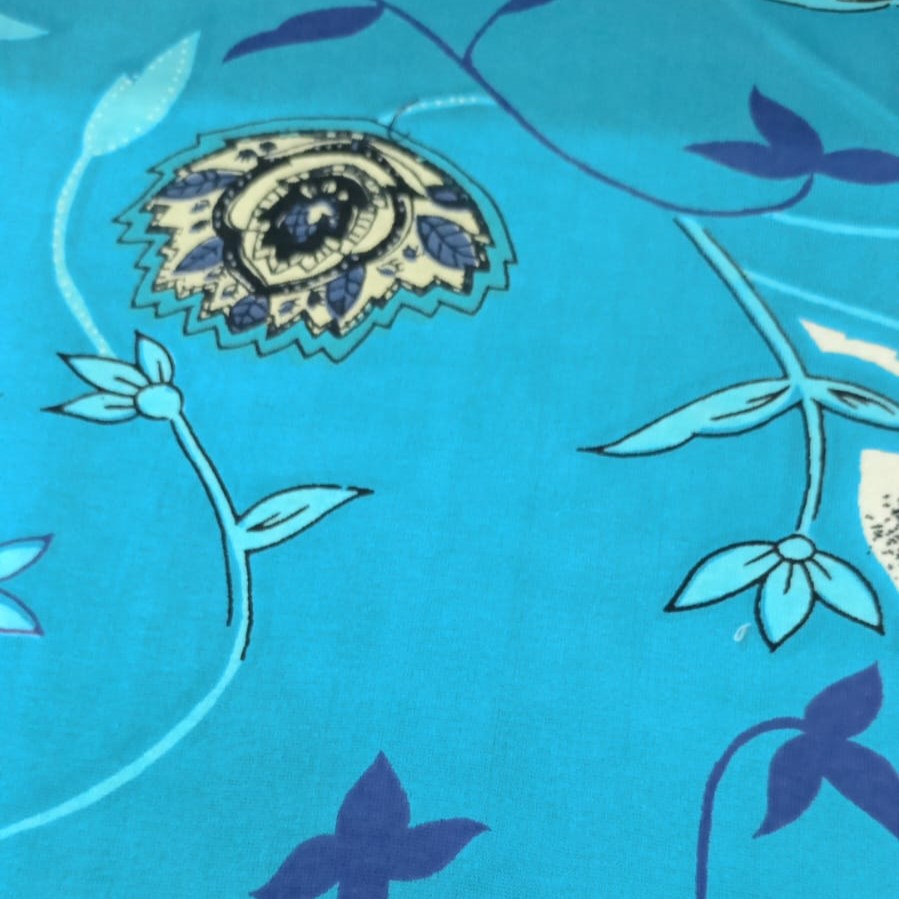 Sea Flower Print On Cotton Knitted CKPS17