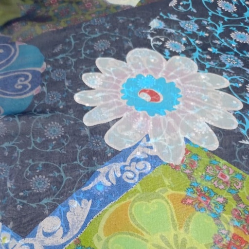 Flower Print On Silk Georgette SGPS04