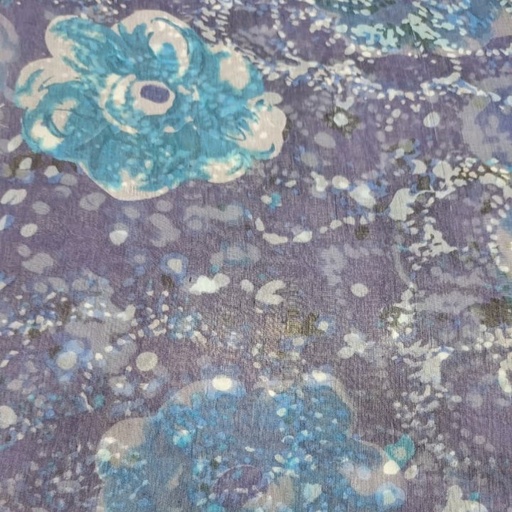 Black Shades Flower Print On Silk Georgette SGPS10