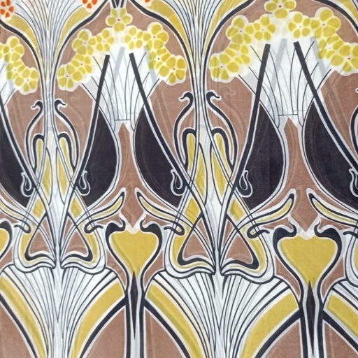 Brown Daco Print On Silk Habutai 54 Inch SHPS06