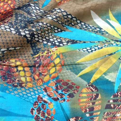 Beach Print On Taby Silk 60 Inch