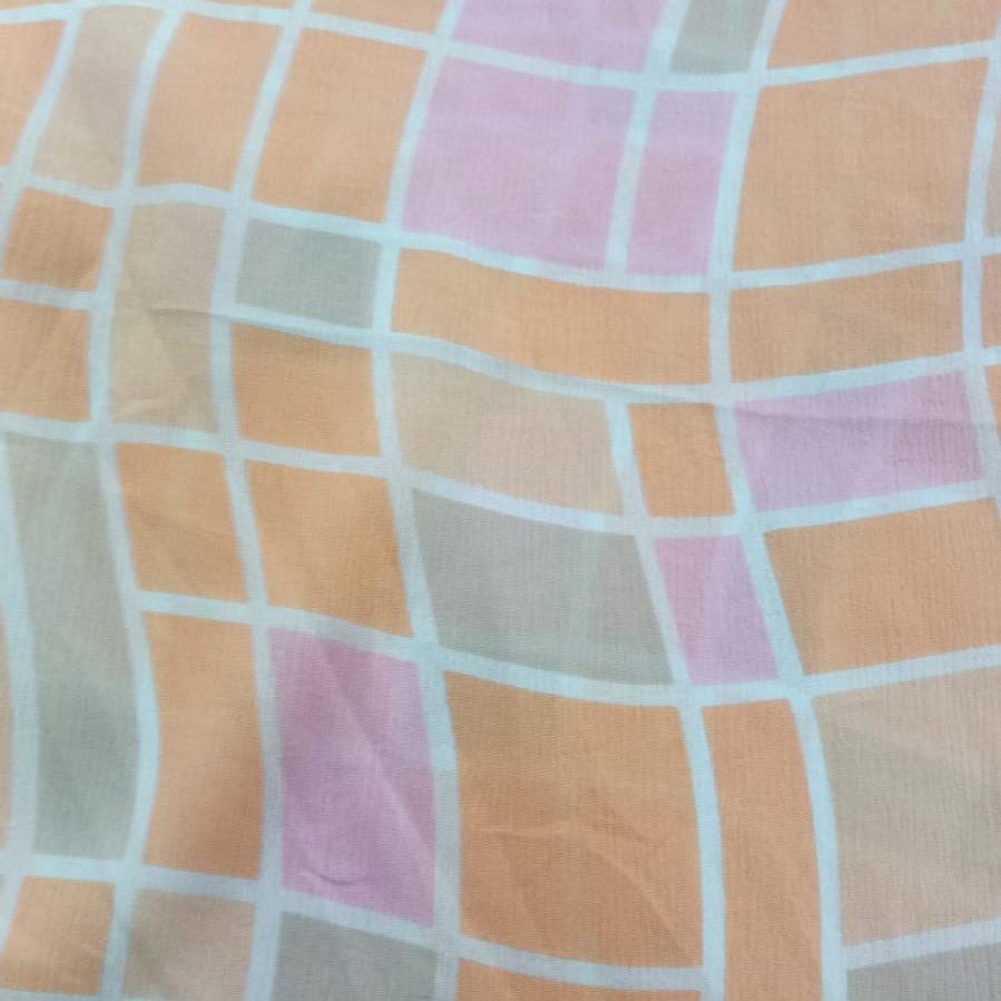 Geometrical Colours Print On Poly Chiffon PCPS30