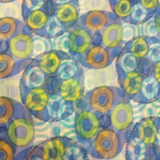 Blue Art Missoni Print On Poly Chiffon PCPS47