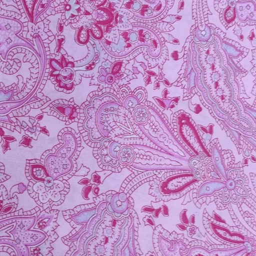 Pink Paisley Print On Poly Crepe (SS24) PCSP04