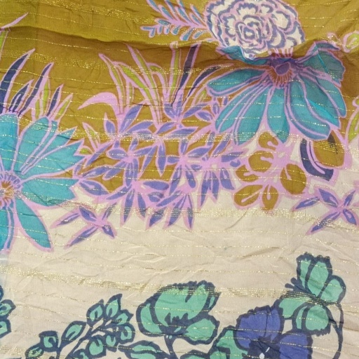 ABSTRACT Flower Print On Poly Georgette Lurex PGLS02