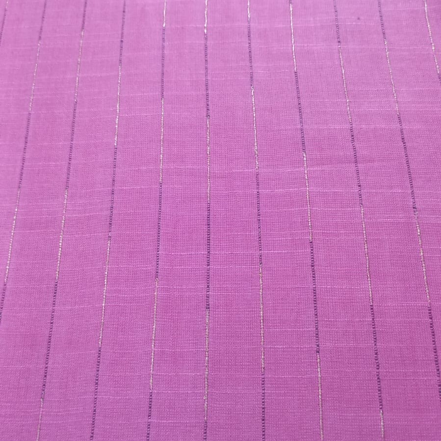 Matka Silk Cotton Lurex Stripes Dyed Fabric MSCS15