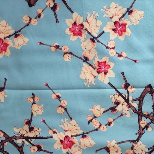 Blooming Blossom Print On Banana Crepe S23-BCPS3