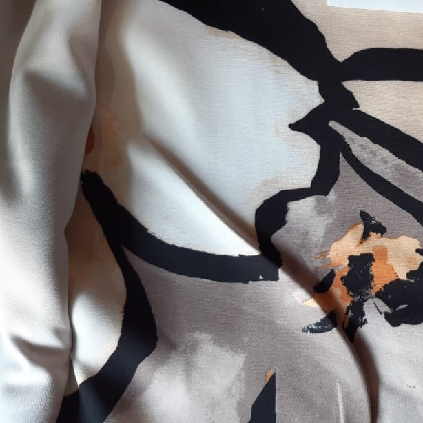 Bloomingdales( Monotone) Print On Banana Crepe S23-BCPS7