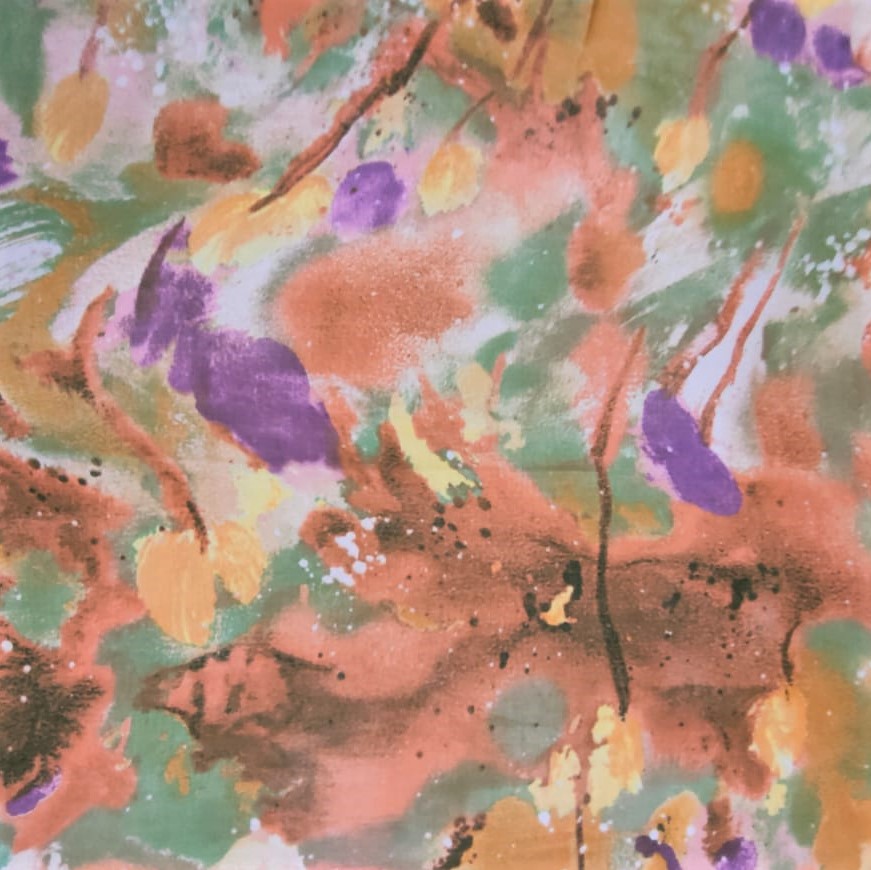 Splash Of Colors Print On Silk Chiffon S23-SCPS261