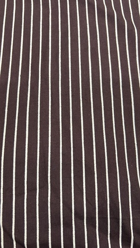 Brown & White Stripe Print On Cotton Poplin (SS25) CPPS10
