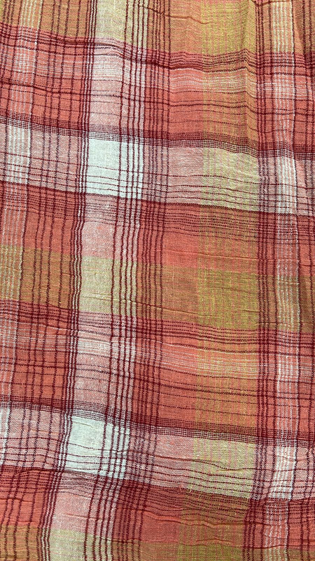 Cotton Crepe Check Yarn Dyed Fabric (SS25) SFDS97