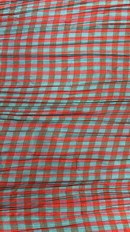 Poly Silk Check Yarn Dyed Fabric (SS25) SFDS95