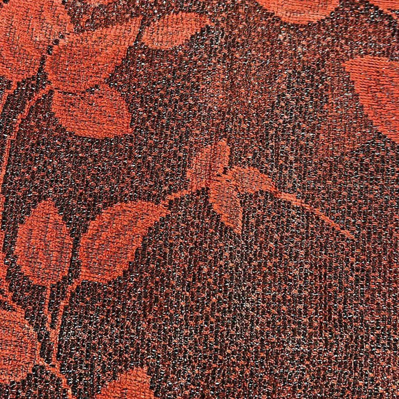 Cotton Red Embroidered Fabric (SS25) FFFS07
