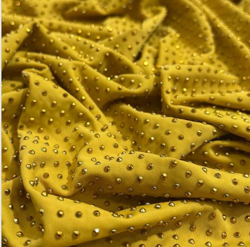 Gold On Gold Rhinestone Fabric