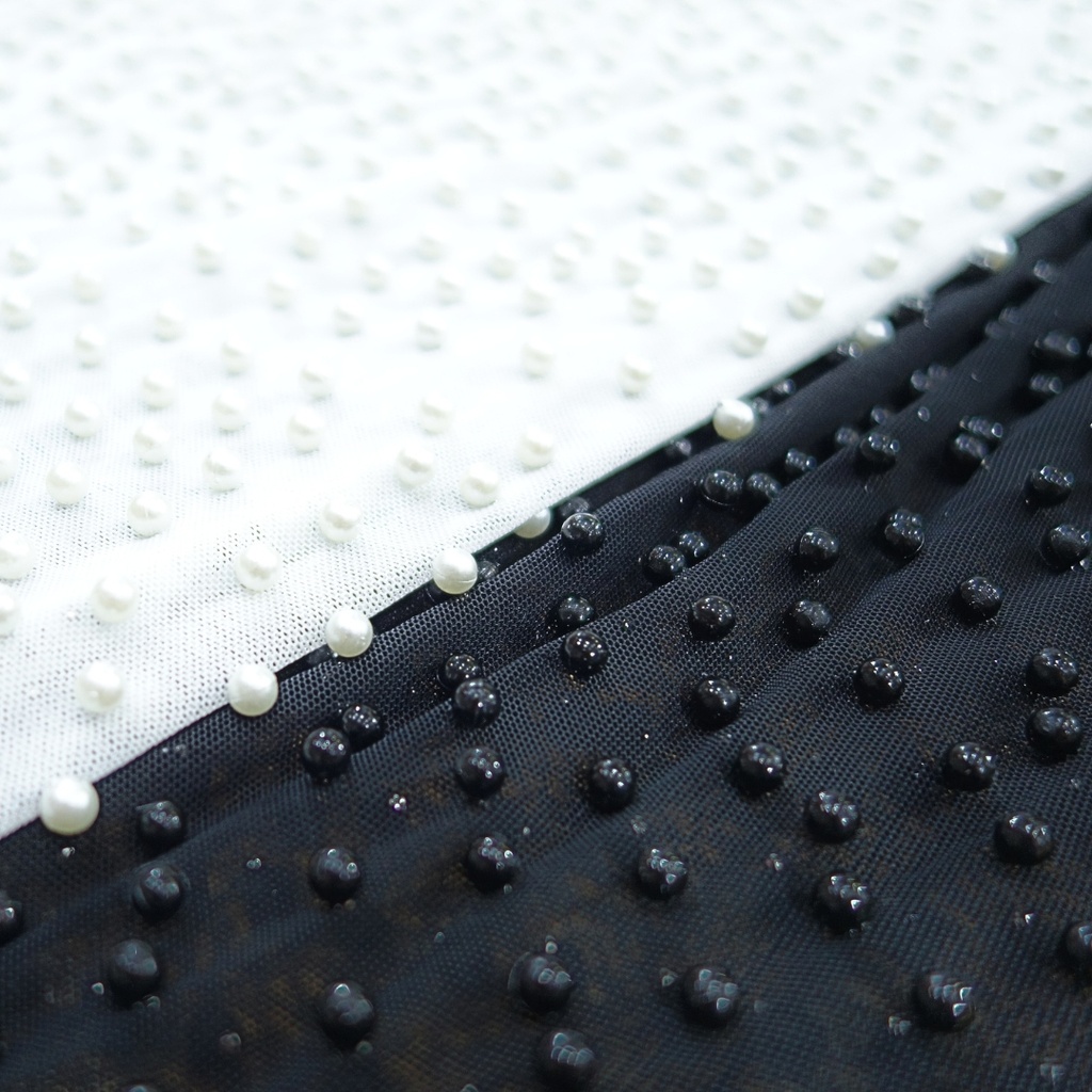 Pearls Studded Fabric AGT0490
