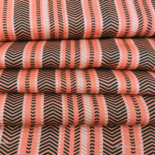 Rust & Black Ethnic Print On Twill Satin (SS24) TSPS02