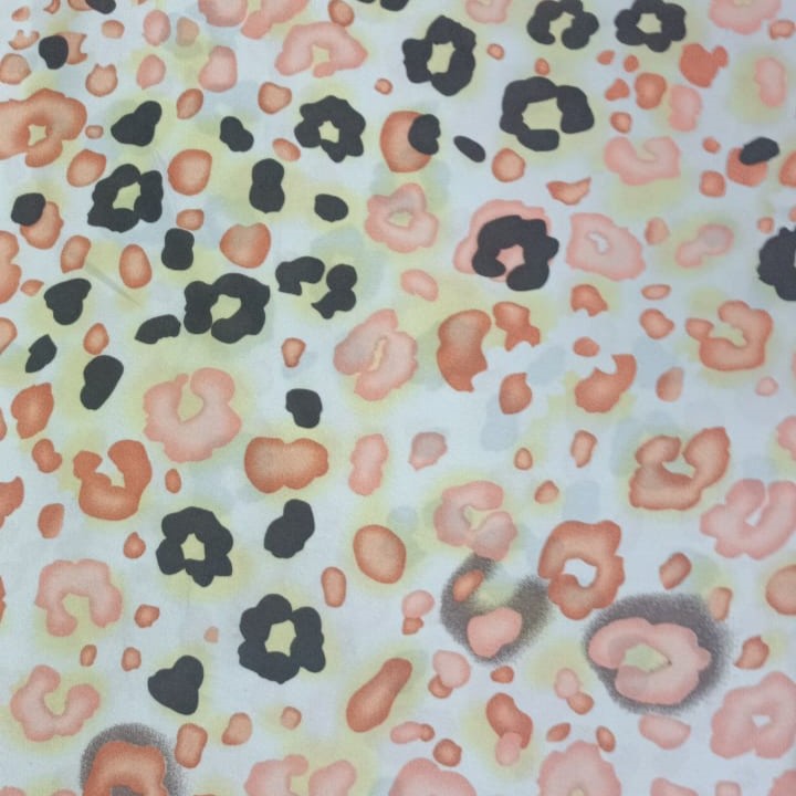 Pink Panther Print On Korean Satin S23-KSPS91