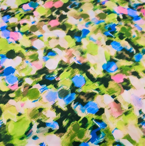 Brush Artwork Print On Korean Satin S23-KSPS35