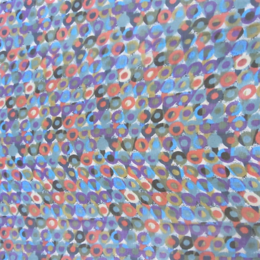 Geometrical Circle Print On Silk Chiffon S23-SCPS151