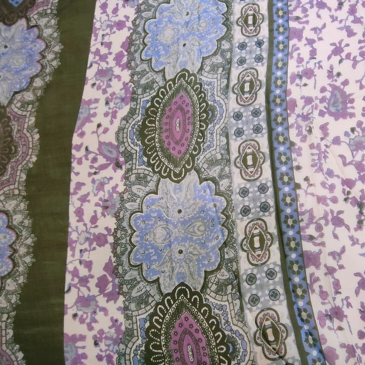 Kashimiri Art Print On Silk Chiffon S23-SCPS162