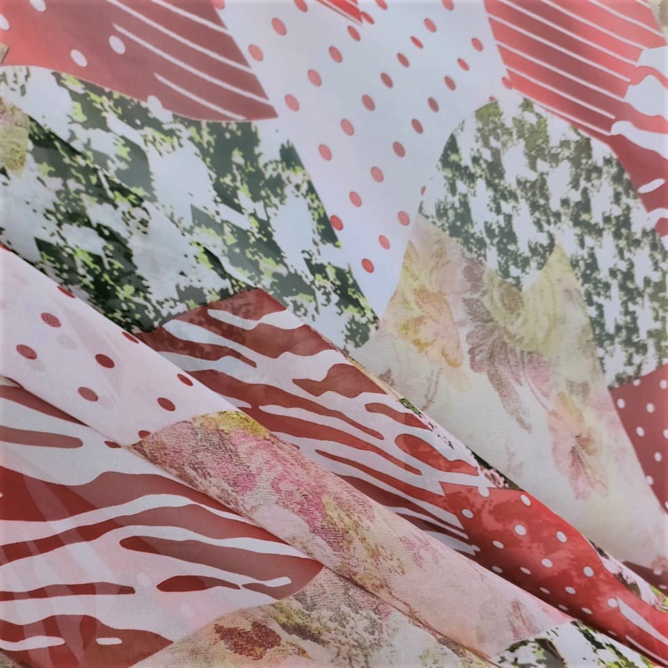 Marble Print On Flat Chiffon FCPS108