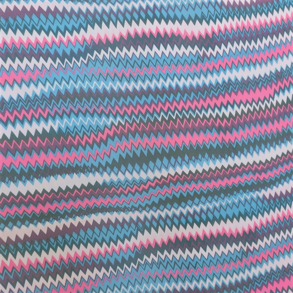 Zik Zag Print On Flat Chiffon FCPS112