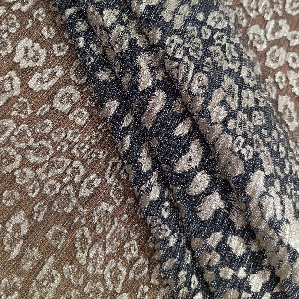 Leopard Print On Platinoir Foil Dyed Fabric