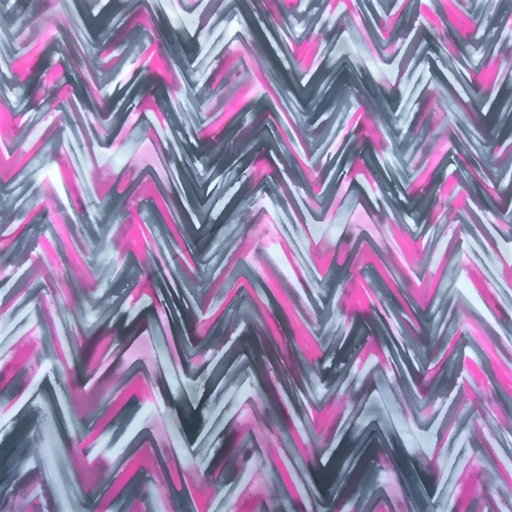 Zig Zag Print On Flat Chiffon FCPS114