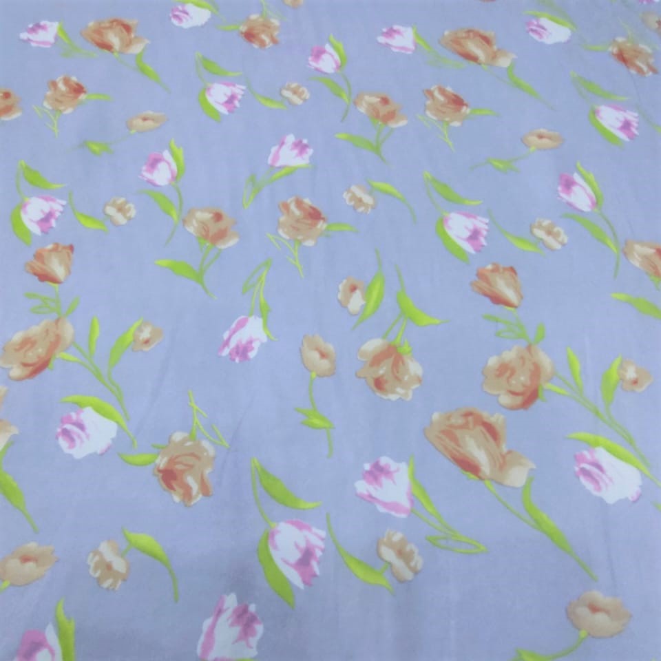 Flower Print On Flat Chiffon FCPS152