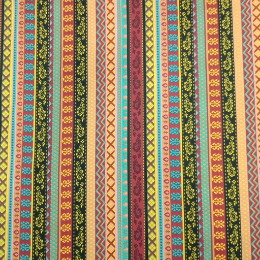 Bohemian & paisley Print On Korean Satin S23-KSPS27