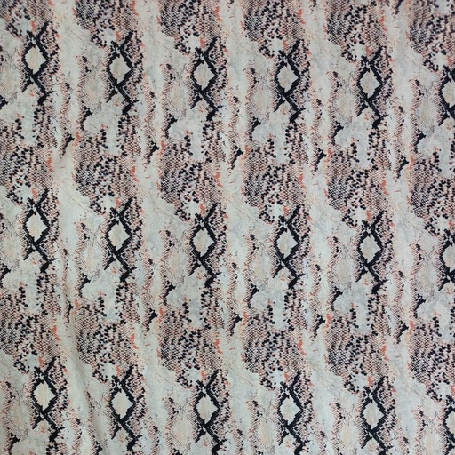Black & Orange Snake Print On Satin S24 KSPS43
