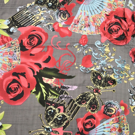 Print On Silk Satin Burnout#04