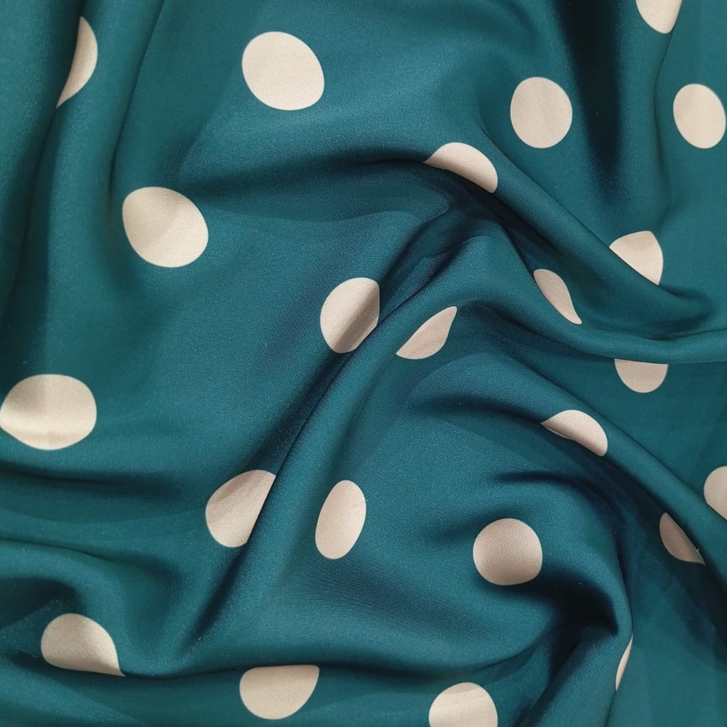 Polka Dot Print On Poly Satin (SS25) FFFS27