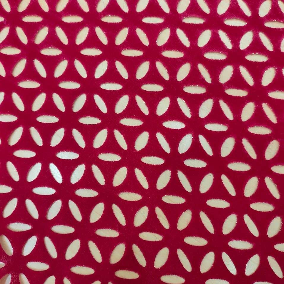 Floral Cut Work Velvet