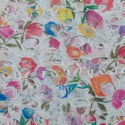 Embroidered Schiffli Print Fabric ESP 03