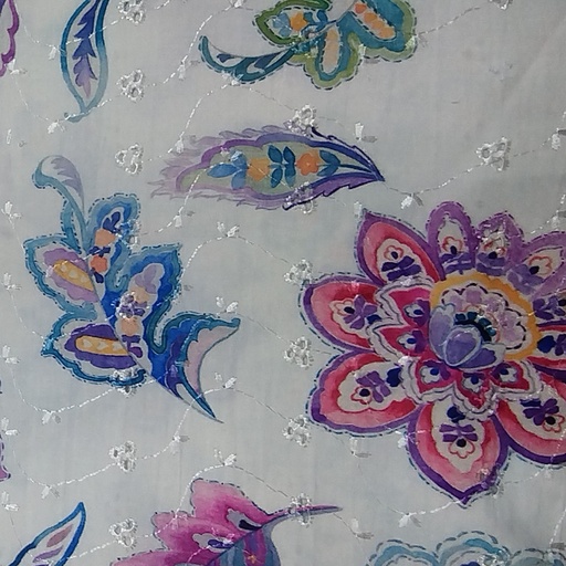 Embroidered Schiffli Print Fabric ESP 04