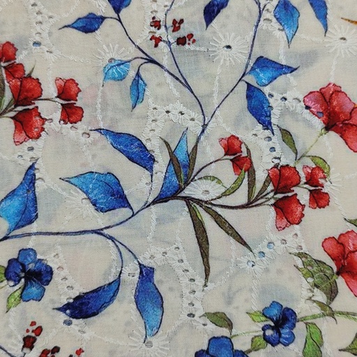 Embroidered Schiffli Print Fabric ESP 07