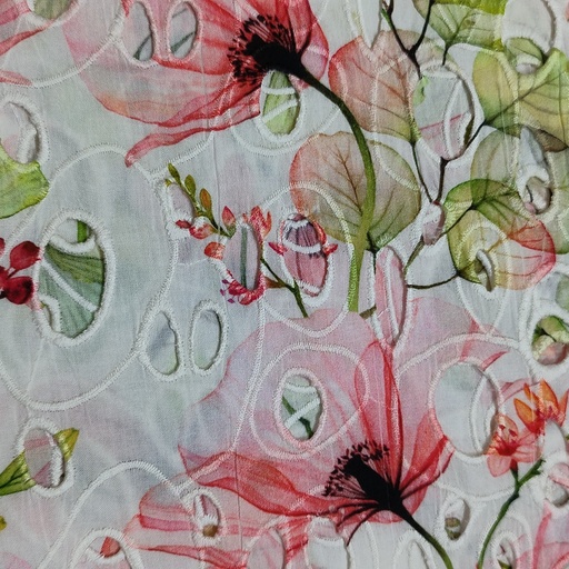 Embroidered Schiffli Print Fabric ESP 08