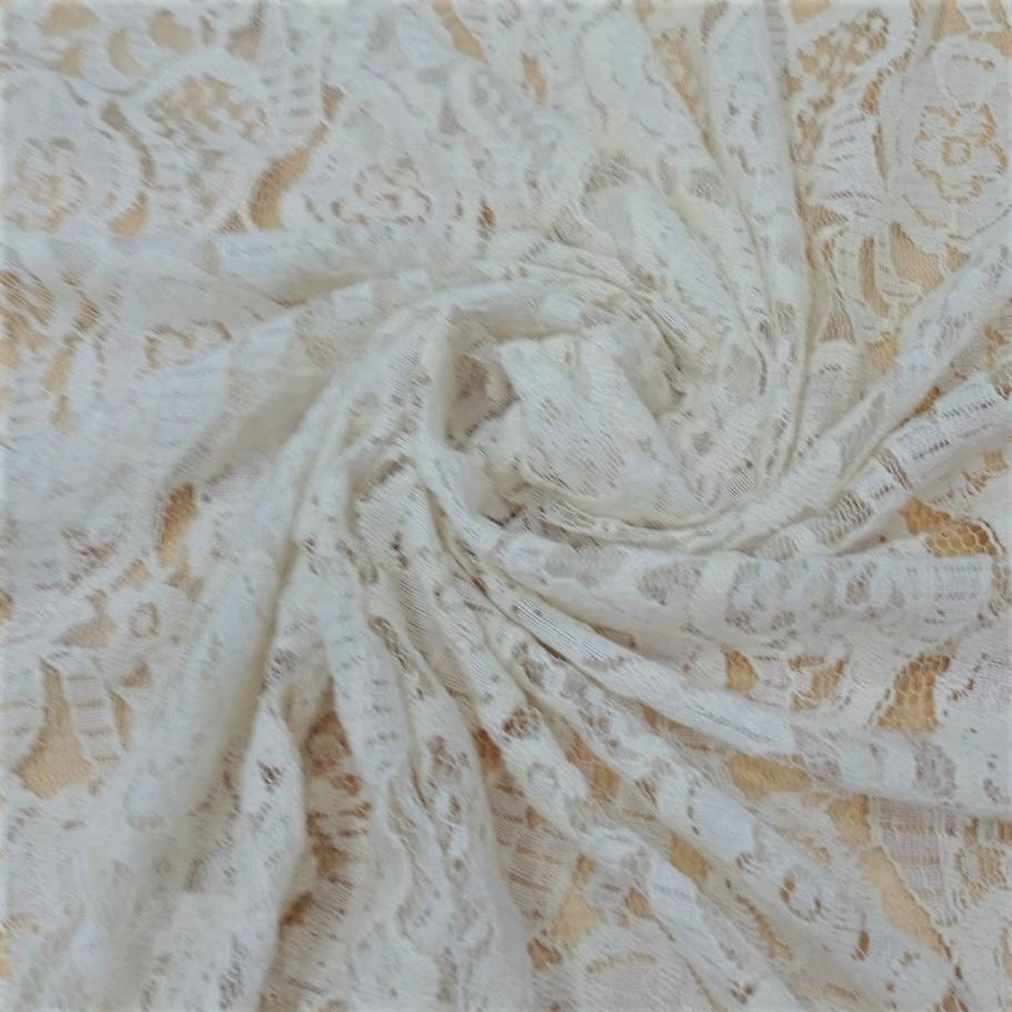 White Dyed Lace Fabric
