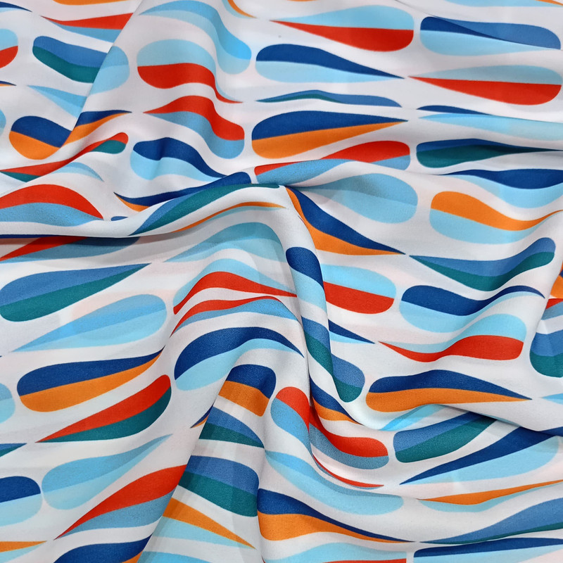 Rainbow Drops Print On Royal Georgette (SS22L) RGPL25