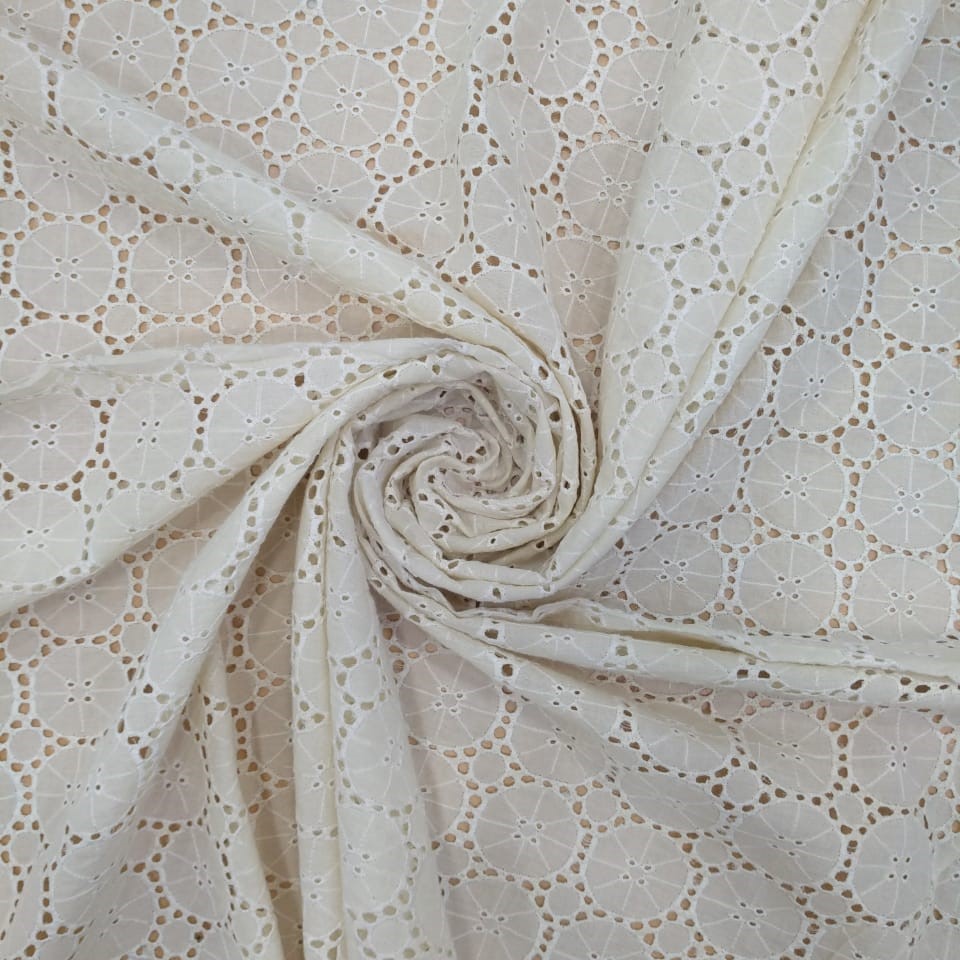 White Cotton Schiffli Embroidery#52